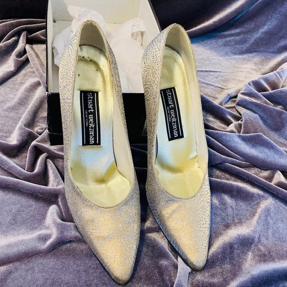 Stuart Weitzman Gold Studded Heels - Picture 1 of 2